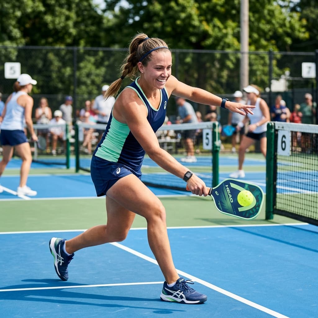 Pickleball players socializing